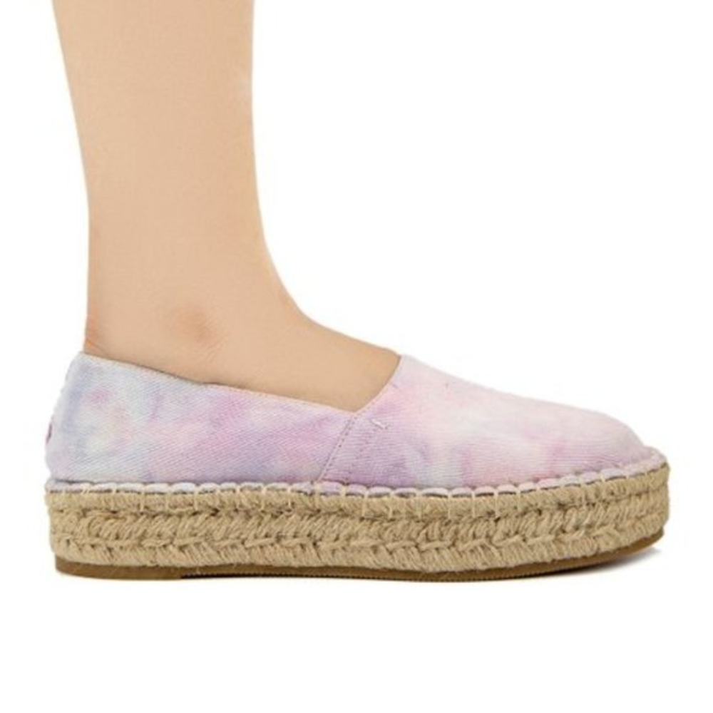 Splendid Laney Pastel Pink‎ Tie-Dye Platform Summer Espadrilles Slip on Shoes 8